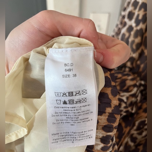 GANNI LEOPARD FLOUNCE PLEATED MINI DRESS - Picture 3 of 3